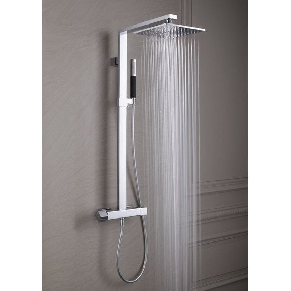 Душевая стойка с термостатом Jacob Delafon Strayt E98321-CP - фото, картинка 3 Душевая стойка с термостатом Jacob Delafon Strayt E98321-CP - фото 3