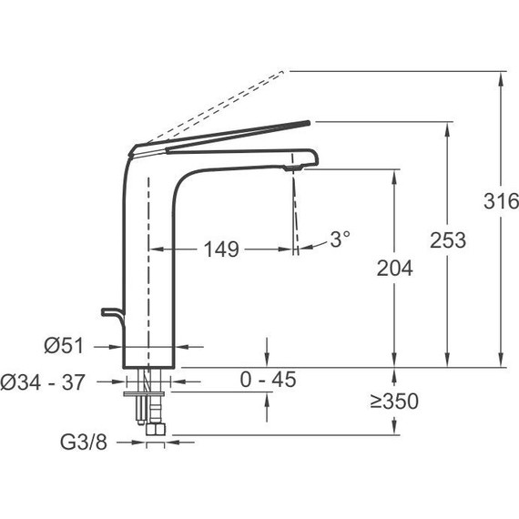 Смеситель для раковины высокий Jacob Delafon Avid E97347-ND-CP - фото 2