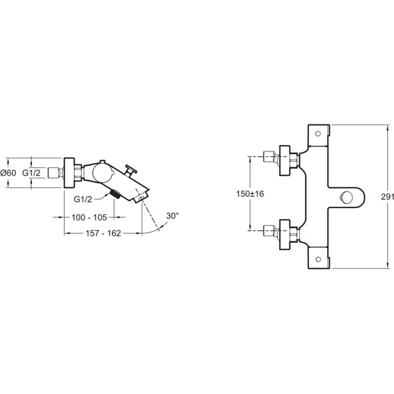 Смеситель для ванны с термостатом Jacob Delafon Brive E24335-CP - фото, картинка 4 Смеситель для ванны с термостатом Jacob Delafon Brive E24335-CP - фото 4
