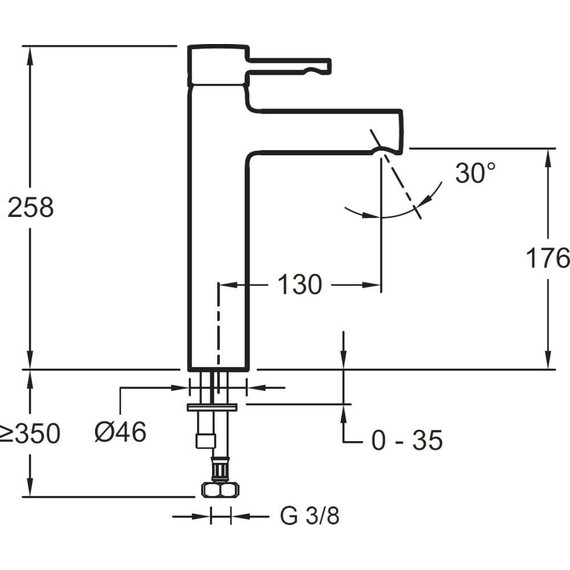 Смеситель для умывальника высокий Jacob Delafon Cuff E98299-CP - фото 3
