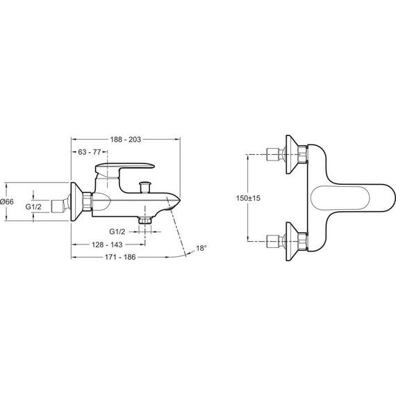 Смеситель для ванны Jacob Delafon Kumin E99460-CP - фото 3