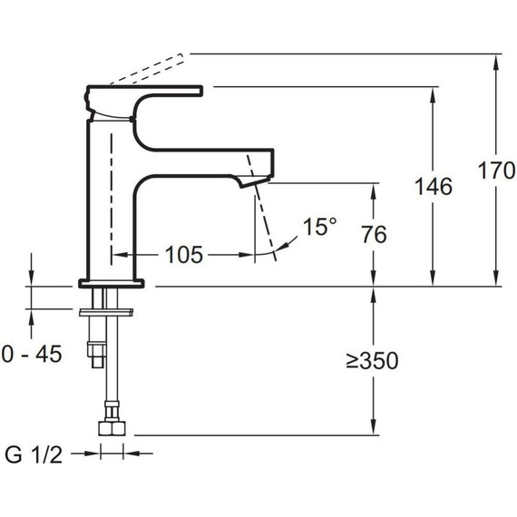 Смеситель для раковины Jacob Delafon Strayt E8919-CP - фото 2