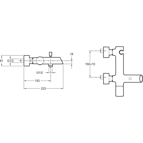 Смеситель для ванны Jacob Delafon Toobi E8963-CP - фото, картинка 6 Смеситель для ванны Jacob Delafon Toobi E8963-CP - фото 6