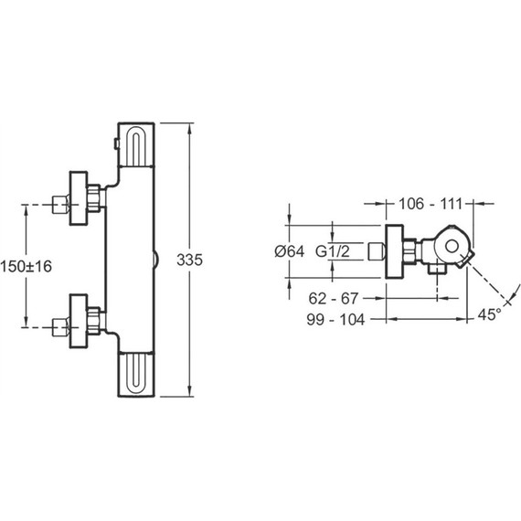 Смеситель для ванны с термостатом Jacob Delafon Metro E24395-CP - фото 4