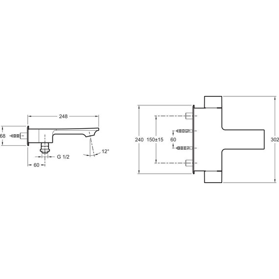 Смеситель для ванны Jacob Delafon Stance E9100-CP - фото 3