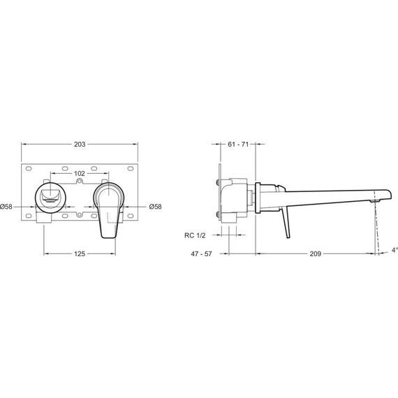 Смеситель для раковины настенный Jacob Delafon Avid E97358-CP - фото 2