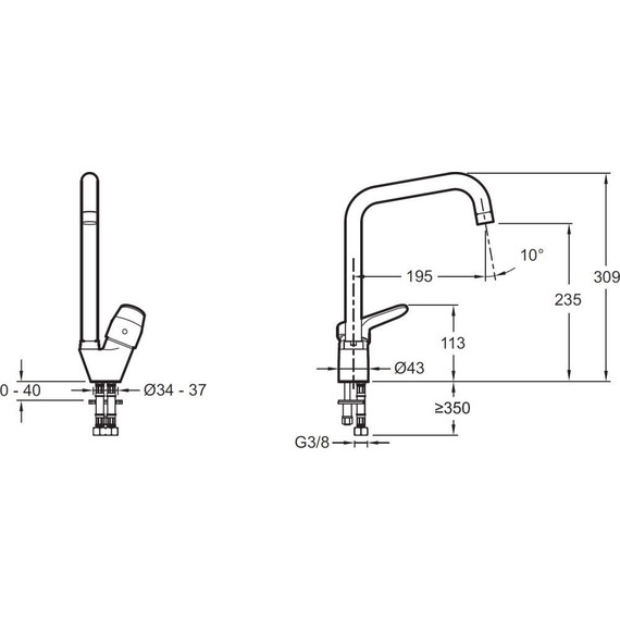 Смеситель для кухни Jacob Delafon Brive E75770-CP - фото 3