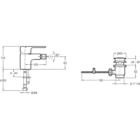 Смеситель для биде Jacob Delafon July E16028-4-CP - фото 2