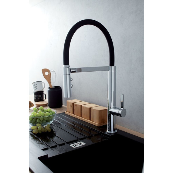 Смеситель для кухни Jacob Delafon Raphael E23311-CP, хром/черный - фото 2