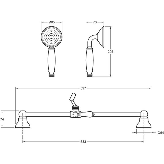 Душевой гарнитур Jacob Delafon Louise E24364-CP, хром/белый - фото, картинка 3 Душевой гарнитур Jacob Delafon Louise E24364-CP, хром/белый - фото 3