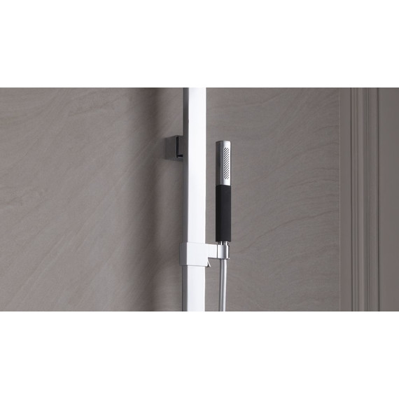 Ручной душ Jacob Delafon Shift Square E14788-CP, хром/черный - фото 3