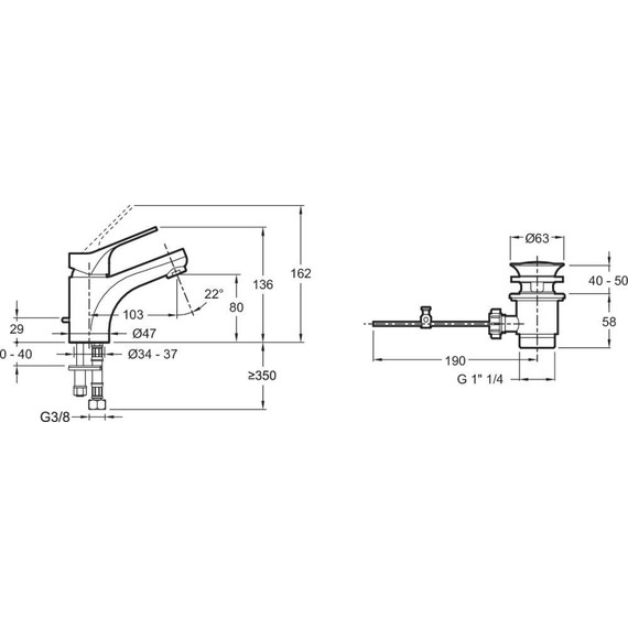 Набор смесителей 3 в 1 для ванны с коротким изливом Jacob Delafon Brive E78121-CP - фото 5