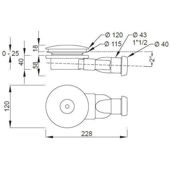 Сифон для душевого поддона Jacob Delafon E78168-CP - фото, картинка 3 Сифон для душевого поддона Jacob Delafon E78168-CP - фото 3