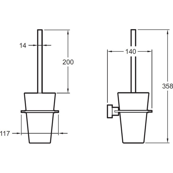Ёршик для унитаза Jacob Delafon Eo E77871-CP - фото 2