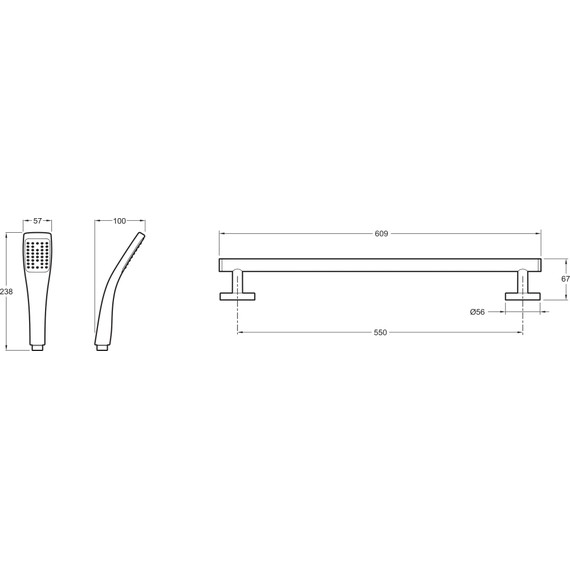 Душевой гарнитур Jacob Delafon Eo E99938-CP - фото 2