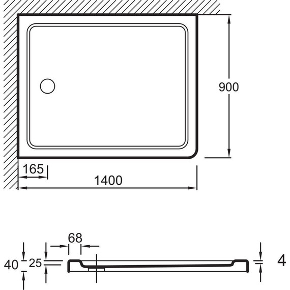 Акриловый поддон Jacob Delafon Flight 140х90 см E62481-00 - фото 10