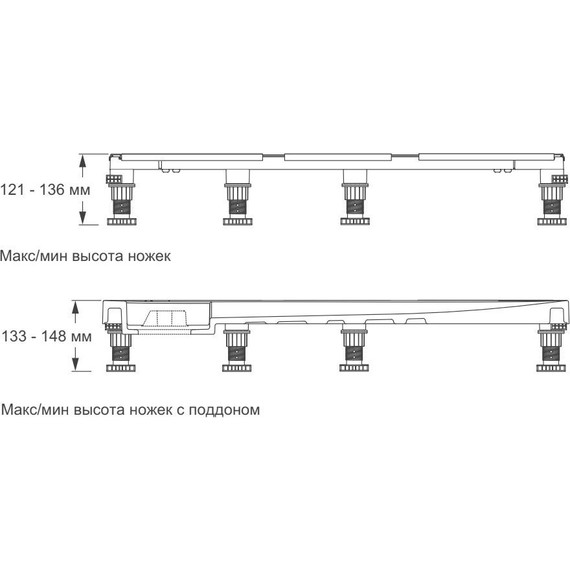 Монтажный комплект Jacob Delafon Flight Neus от 140 см E62525-GA - фото 2