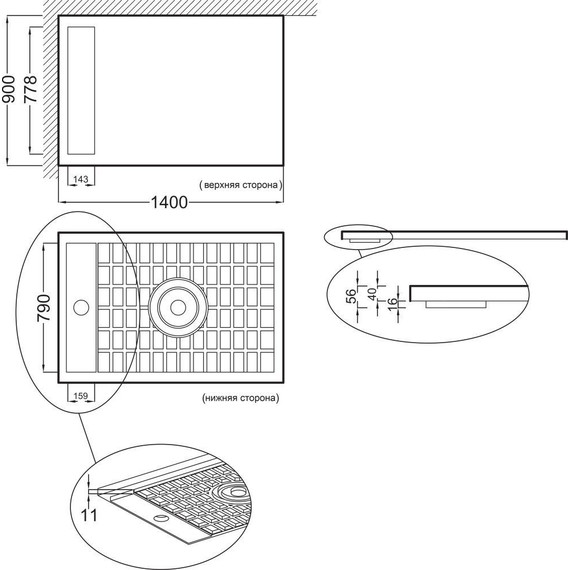 Акриловый поддон Jacob Delafon Flight Neus 140х90 см E66516-00 - фото, картинка 4 Акриловый поддон Jacob Delafon Flight Neus 140х90 см E66516-00 - фото 4