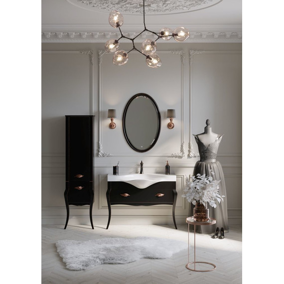 Зеркало Aqwella Clarberg Borgia 65 см BOR0210BLK, черный матовый/патина медь - фото 3