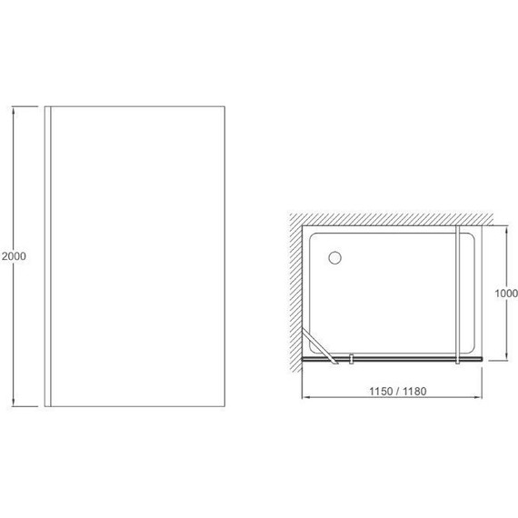 Душевая перегородка Jacob Delafon Contra 120 см E22W120-GA (стекло 8 мм), хром/прозрачное - фото 2
