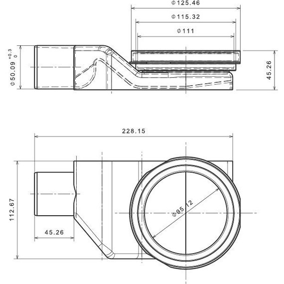 Трап Pestan (BETTOSERB) Betto Line 55 см 13702509, матовый хром (под плитку), Цвет производителя: хром матовый, Размер трапа: 550 - фото 9