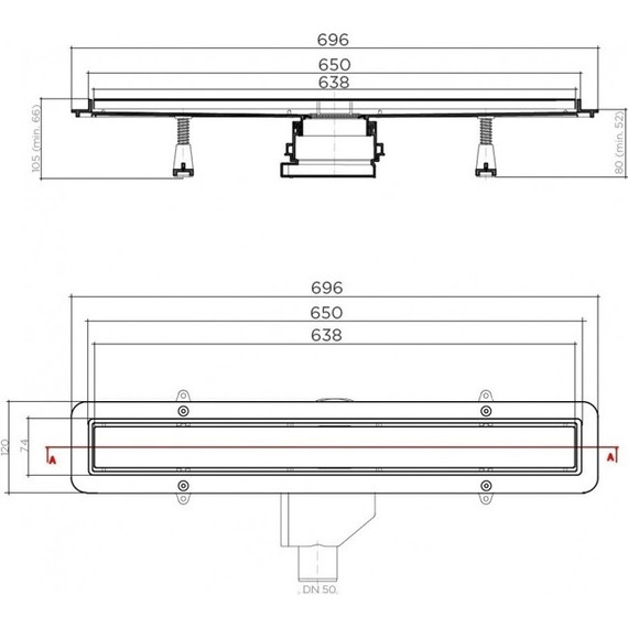 Трап Pestan (BETTOSERB) Betto Line 65 см 13702510, матовый хром (под плитку), Цвет производителя: хром матовый, Размер трапа: 650 - фото, картинка 10 Трап Pestan (BETTOSERB) Betto Line 65 см 13702510, матовый хром (под плитку), Цвет производителя: хром матовый, Размер трапа: 650 - фото 10