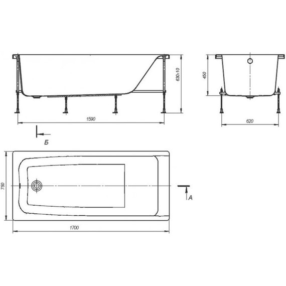 Ванна акриловая Roca Elba 150х75 см 248509000, Размер - мм: 1500х750 - фото 7