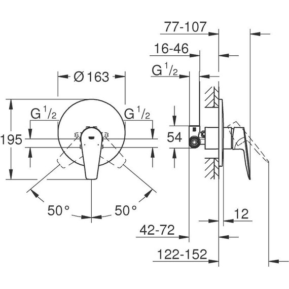Смеситель для душа Grohe BauEdge 29078001 - фото 7