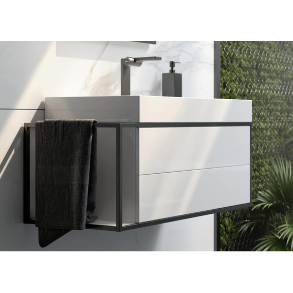 Тумба подвесная с раковиной Aqwella Clarberg Logic 100 см LOG0110R - фото 5