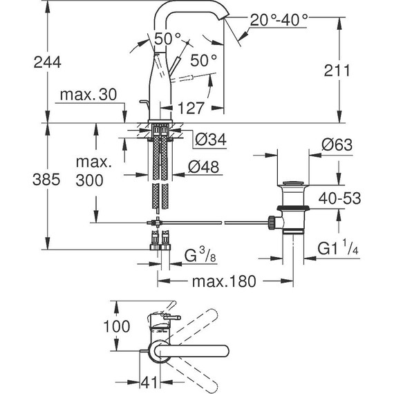 Смеситель для раковины Grohe Essence New 32628DL1, теплый закат матовый - фото 5
