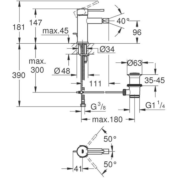Смеситель для биде Grohe Essence New 32935001 - фото 2
