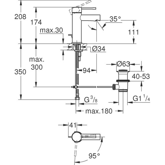 Смеситель для раковины Grohe Essence New 23379001 - фото 3