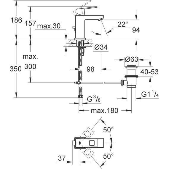 Смеситель для раковины Grohe Eurocube 2312700E - фото 11