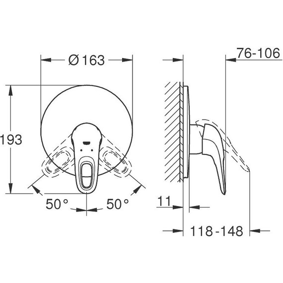 Смеситель для душа Grohe Eurostyle 19507LS3, белая луна - фото 2