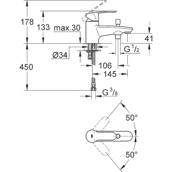 Смеситель для ванны Grohe Eurostyle Cosmopolitan 33614002 - фото 2