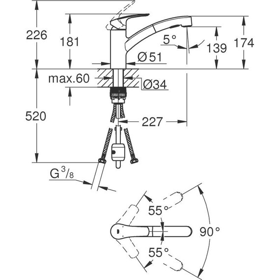 Смеситель для кухни Grohe Eurosmart 30305001 - фото 10
