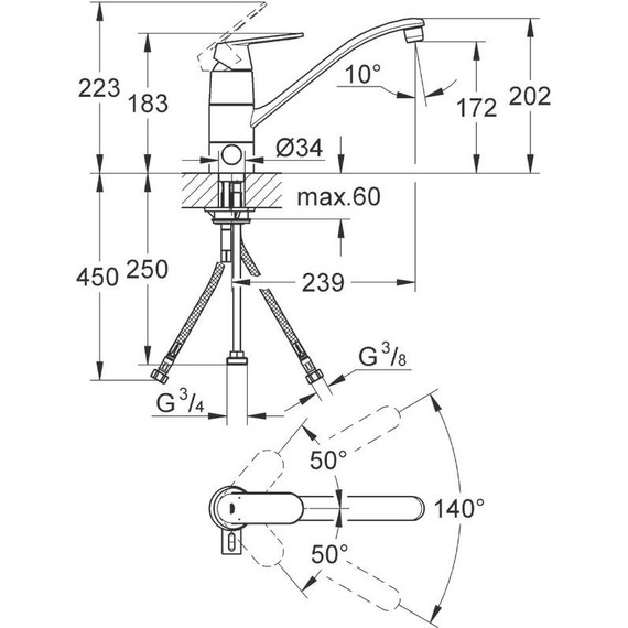 Смеситель для кухни Grohe Eurosmart Cosmopolitan 31161000 - фото 4