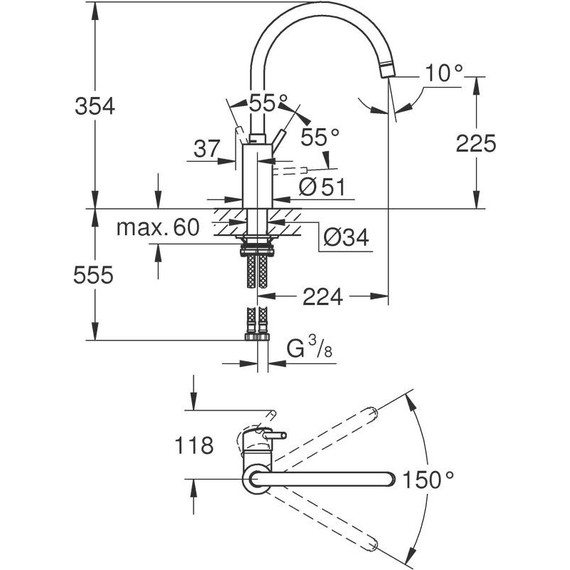 Смеситель для кухни Grohe Concetto 32661DC3 - фото 3
