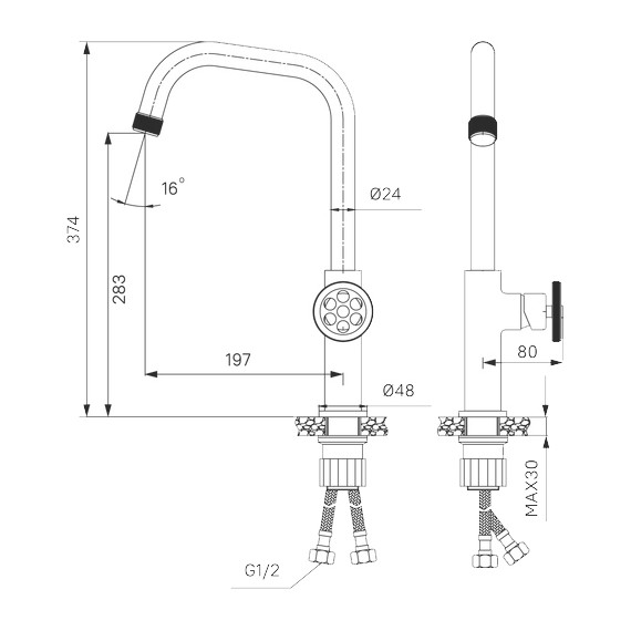 Смеситель для кухни Iddis Grange GRAGM00i05, графит - фото 6