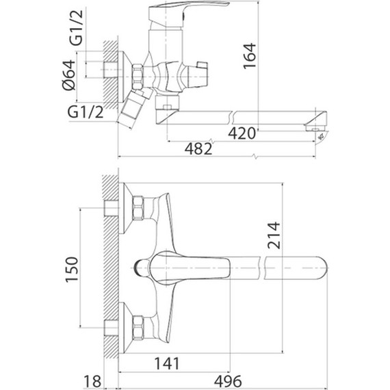 Смеситель для ванны Iddis Ray RAYSBL2i10WA - фото 4