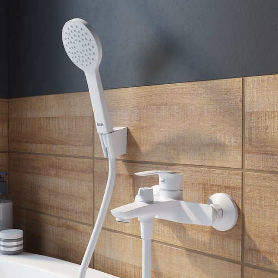 Смеситель для ванны Iddis Ray RAYWT02i02, белый матовый - фото 5