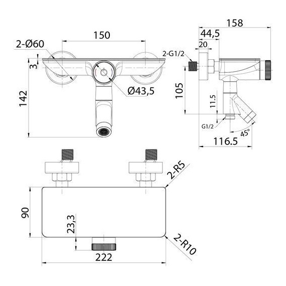 Смеситель для ванны Iddis Shelfy SHEBLBTi02WA, чёрный матовый - фото 10