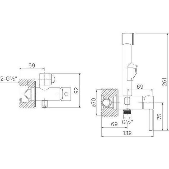 Набор для гигиенического душа Iddis Spring 003BLR0i08, чёрный матовый - фото, картинка 4 Набор для гигиенического душа Iddis Spring 003BLR0i08, чёрный матовый - фото 4