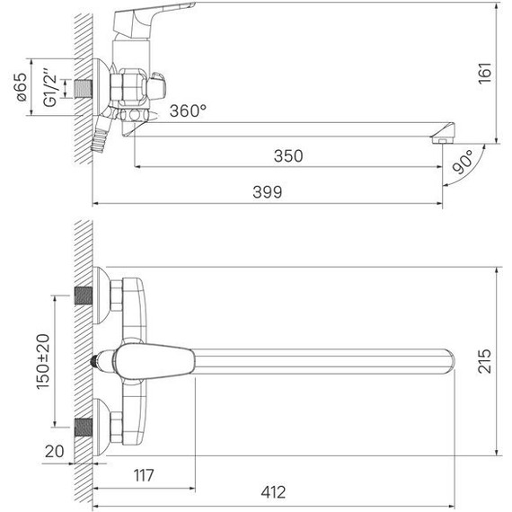 Смеситель для ванны Iddis Zodiac ZODSBL2i10 - фото 8
