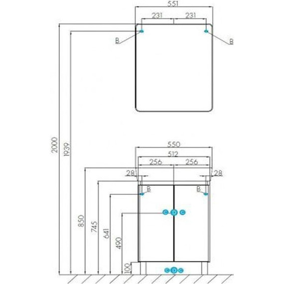Тумба подвесная с раковиной Акватон Скай 55 см 1A2381K1SY010 - фото 6