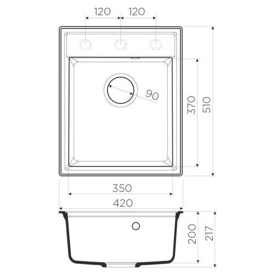 Кухонная мойка Omoikiri Daisen 42-BE 4993600, ваниль, Цвет производителя: ваниль - фото 2