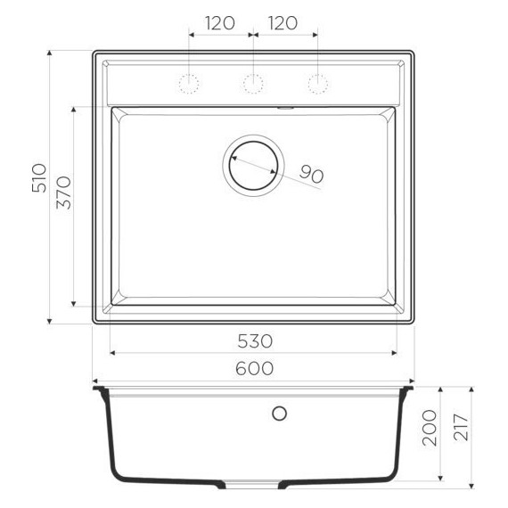 Кухонная мойка Omoikiri Daisen 60-GR 4993620, leningrad grey, Цвет производителя: Leningrad Grey - фото 2