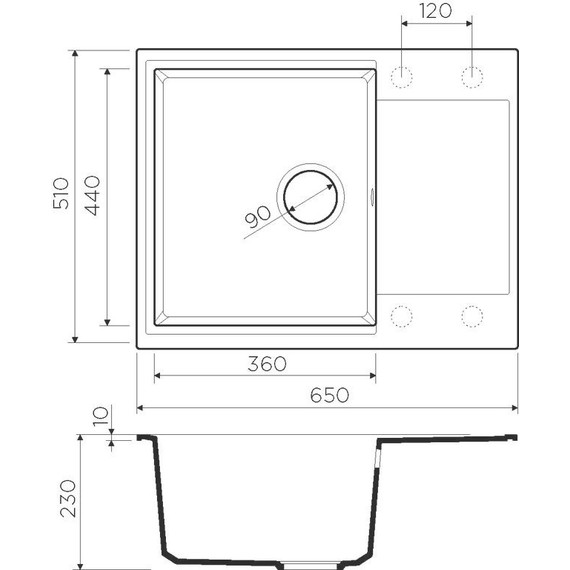 Кухонная мойка Omoikiri Daisen 65-PA 4993680, пастила, Цвет производителя: пастила - фото 2