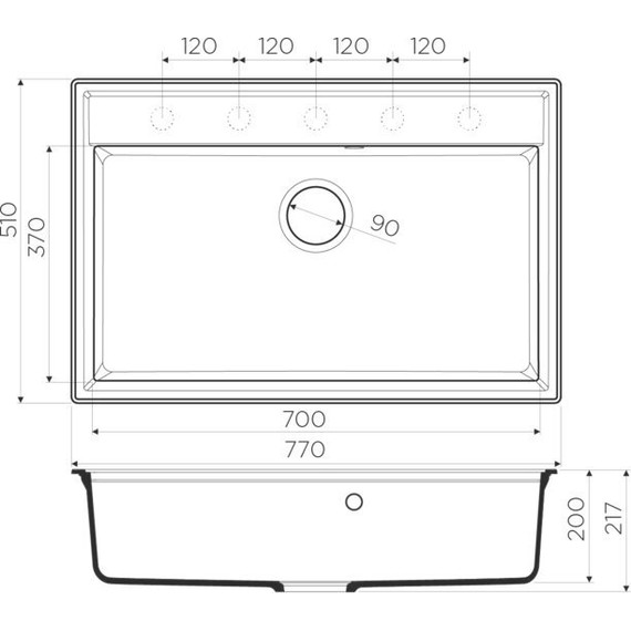 Кухонная мойка Omoikiri Daisen 77-PA 4993626, пастила, Цвет производителя: пастила - фото 4