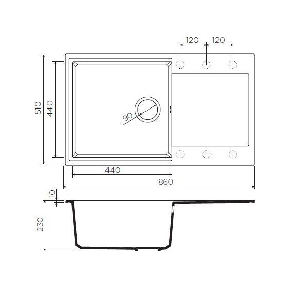 Кухонная мойка Omoikiri Daisen 86-GR 4993698, leningrad grey, Цвет производителя: Leningrad Grey - фото 2